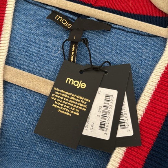 Maje Vest - light blue/blue/red/white with gold buttons. New! Size 1 - Women - Picture 10 of 10